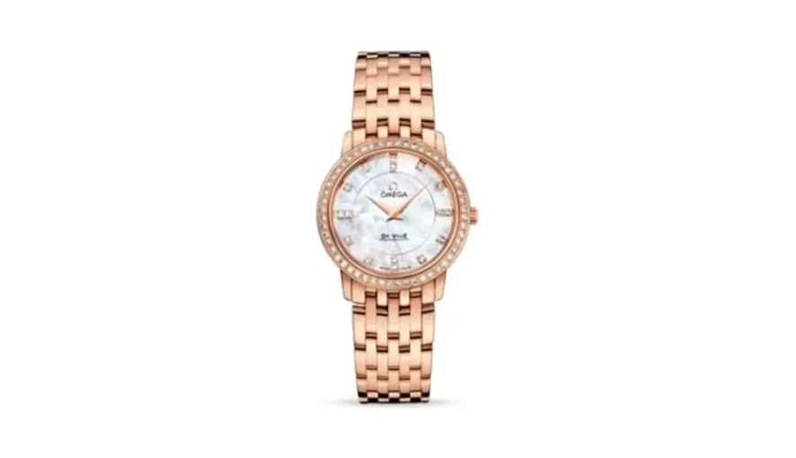 Omega De Ville Prestige Quartz 27 Red Gold / Diamond / MOP / Bracelet