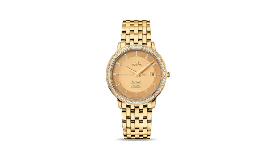 Omega De Ville Prestige Co-Axial 36.5 Yellow Gold / Diamond / Bracelet