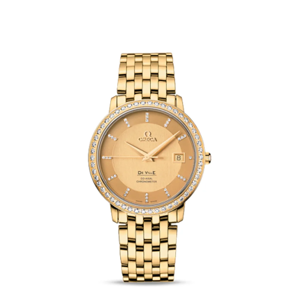 Omega De Ville Prestige Co-Axial 36.5 Yellow Gold / Diamond / Bracelet