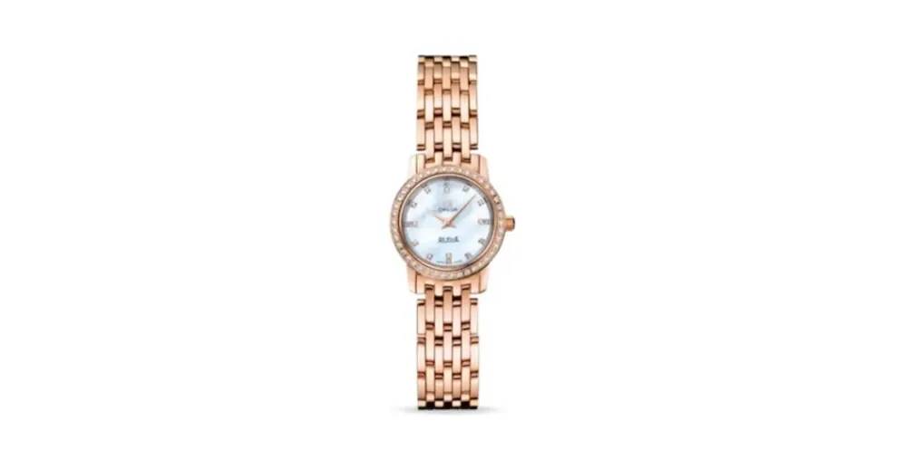 Omega De Ville Prestige Quartz 22 Red Gold Diamond / MOP Diamond / Bracelet