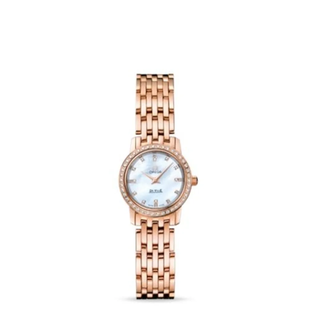 Omega De Ville Prestige Quartz 22 Red Gold Diamond / MOP Diamond / Bracelet