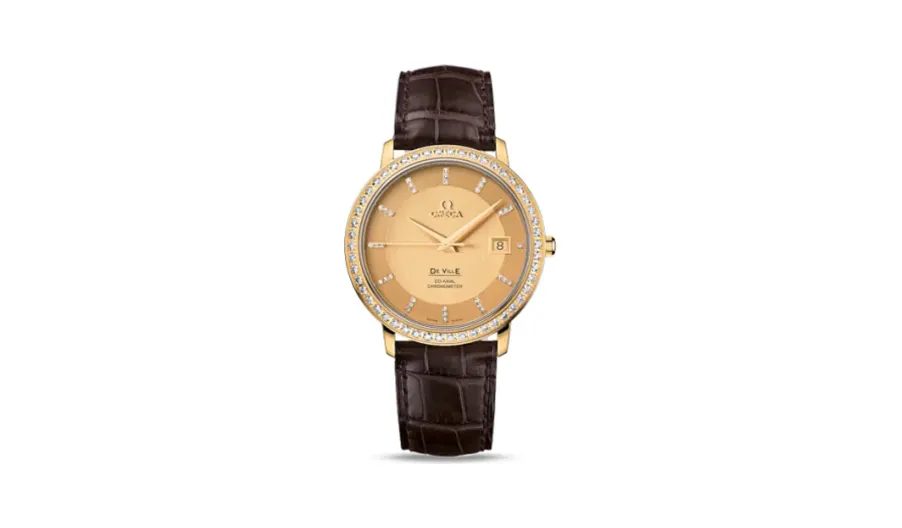 Omega De Ville Prestige Co-Axial 36.5 Yellow Gold / Diamond