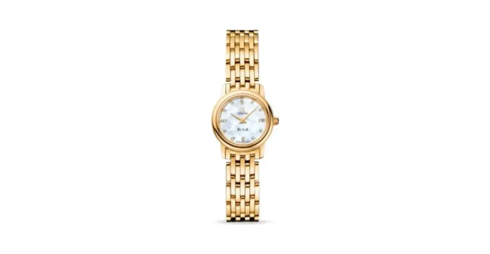 Omega De Ville Prestige Quartz 22 Yellow Gold / MOP Diamond / Bracelet