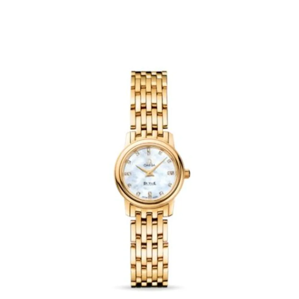 Omega De Ville Prestige Quartz 22 Yellow Gold / MOP Diamond / Bracelet