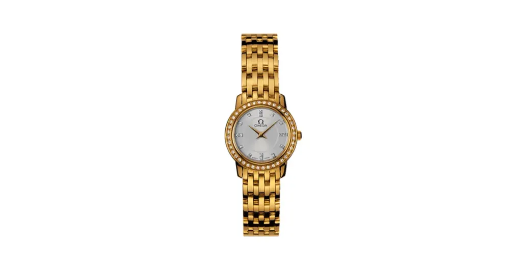 Omega De Ville Prestige Quartz 22 Yellow Gold / Diamond / Silver / Bracelet