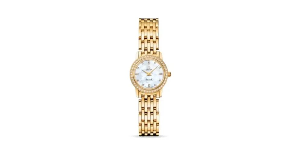 Omega De Ville Prestige Quartz 22 Yellow Gold Diamond / MOP Diamond / Bracelet