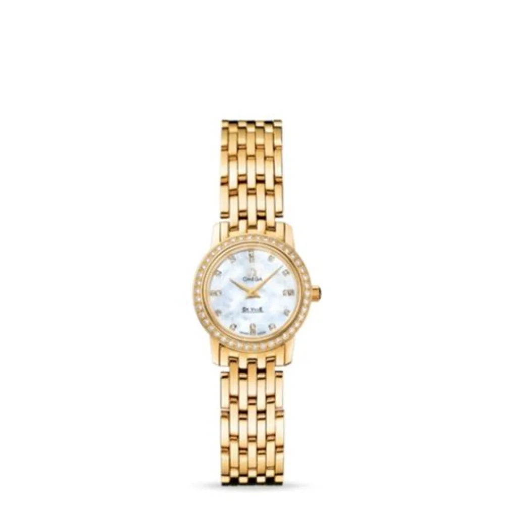 Omega De Ville Prestige Quartz 22 Yellow Gold Diamond / MOP Diamond / Bracelet