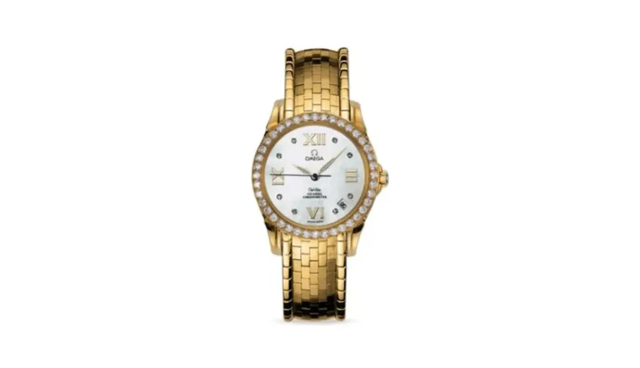 Omega De Ville Co-Axial 32.5 Yellow Gold Diamond / MOP / Bracelet