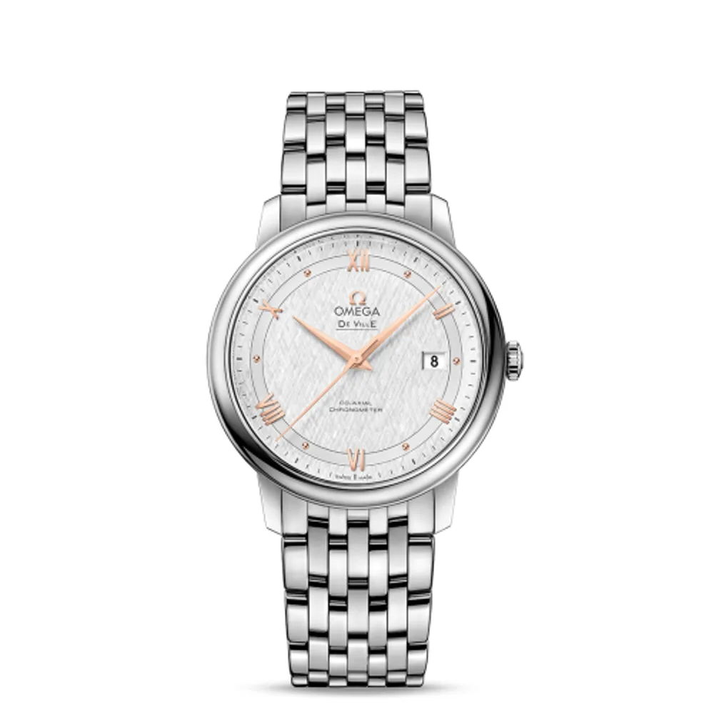 Omega De Ville Prestige Co-Axial 39.5 Stainless Steel / Vintage Silver Silk / Bracelet