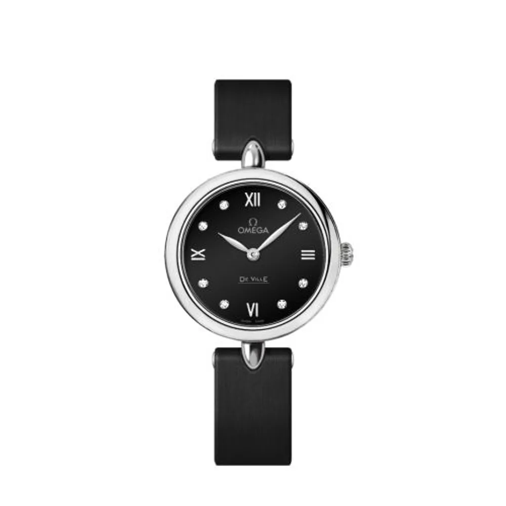 Omega De Ville Prestige Dewdrop Quartz 27.4 Stainless Steel / Black