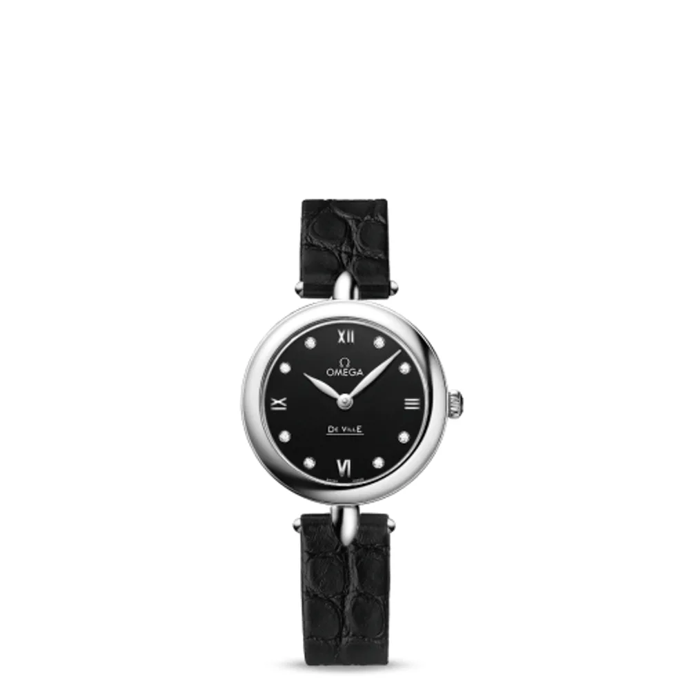 Omega De Ville Prestige Dewdrop Quartz 27.4 Stainless Steel / Black