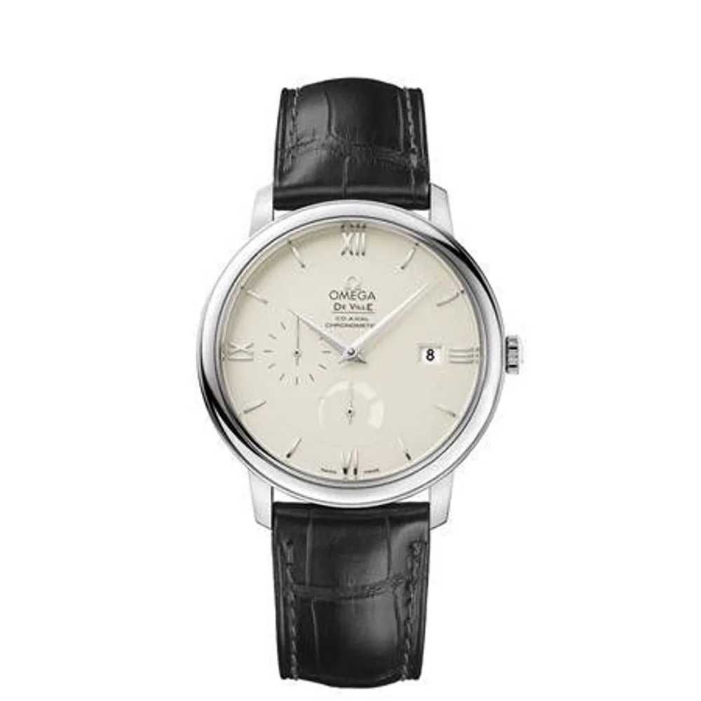 Omega De Ville Prestige Co-Axial 39.5 Power Reserve Stainless Steel / Ivory / GUM Red Square