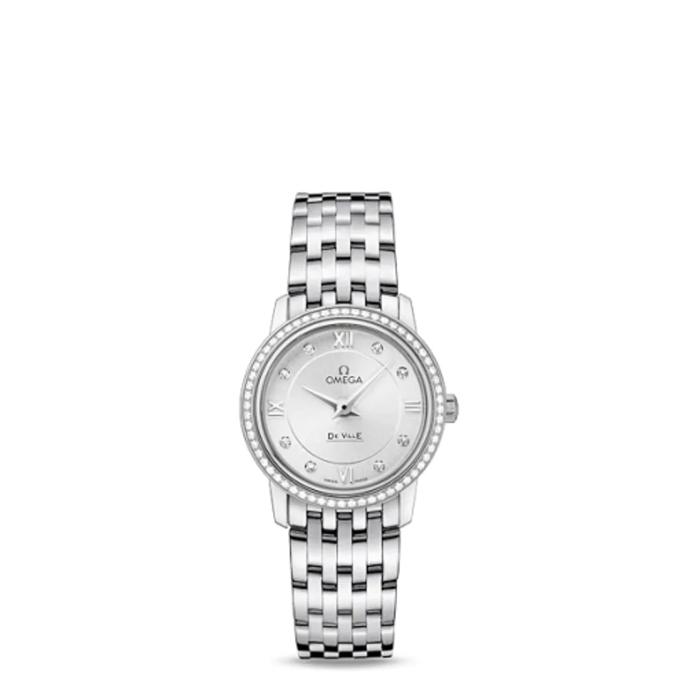 Omega De Ville Prestige Quartz 27.4 Stainless Steel / Diamond / Silver / Bracelet