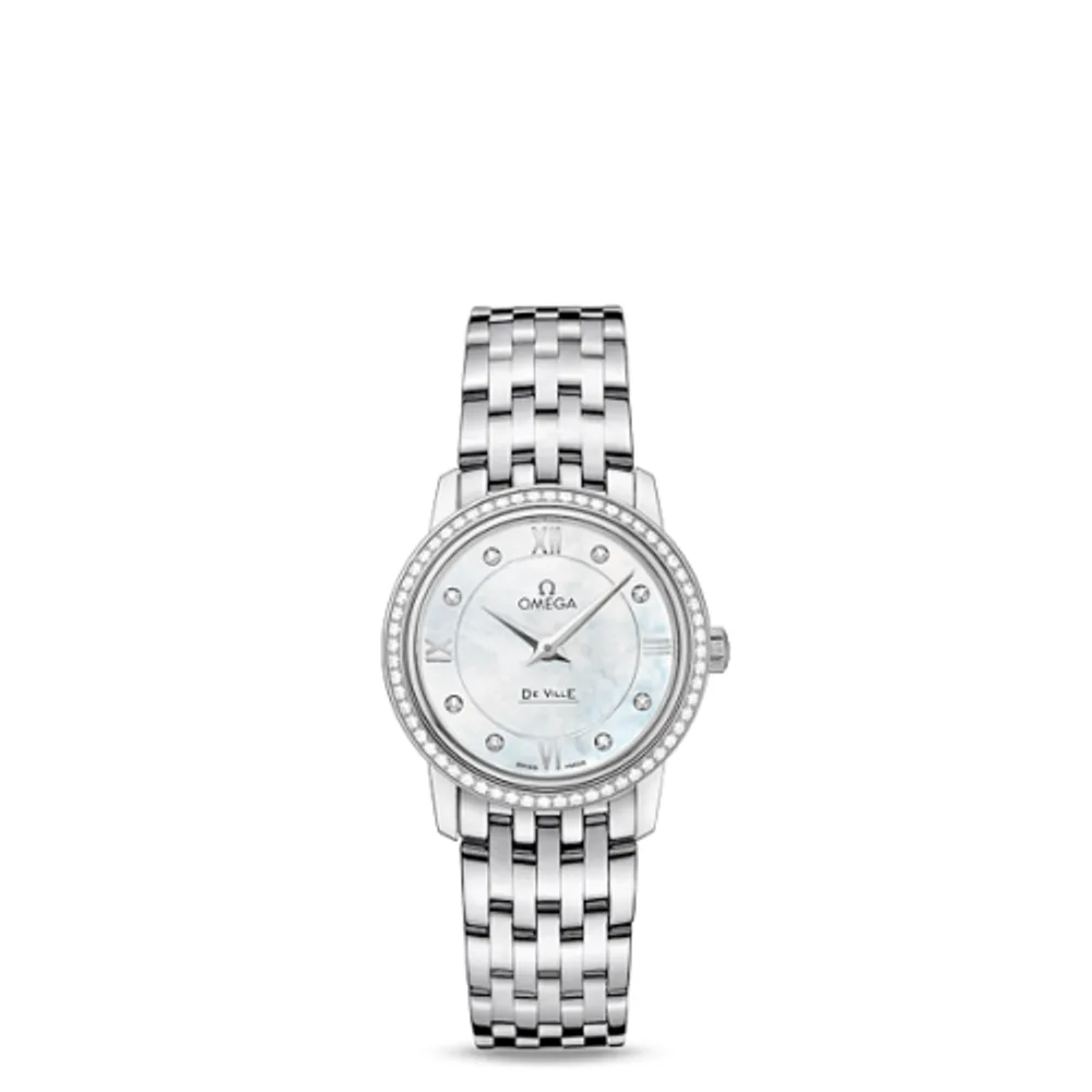 Omega De Ville Prestige Quartz 27.4 Stainless Steel / MOP / Bracelet / Diamond