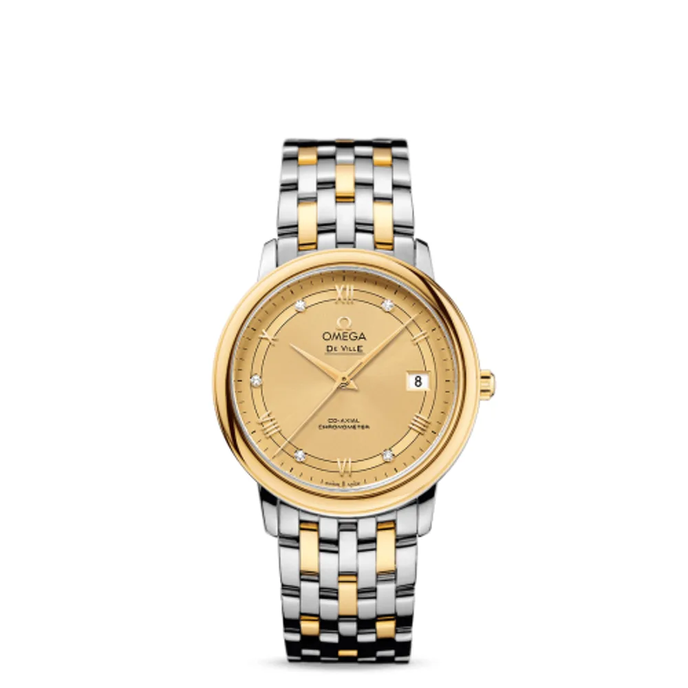 Omega De Ville Prestige Co-Axial 36.8 Stainless Steel / Yellow Gold / Vintage Champagne / Bracelet