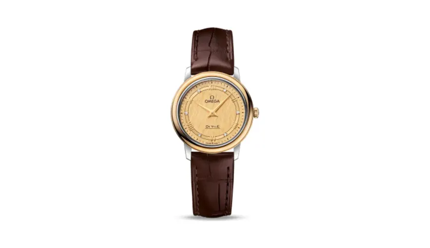 Omega De Ville Prestige Quartz 27.4 Stainless Steel / Yellow Gold / Vintage Champagne Silk