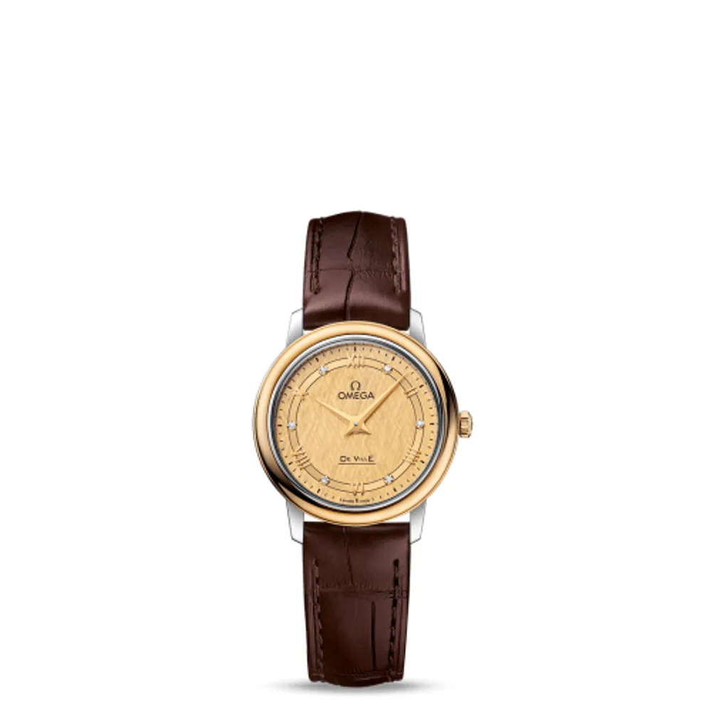 Omega De Ville Prestige Quartz 27.4 Stainless Steel / Yellow Gold / Vintage Champagne Silk
