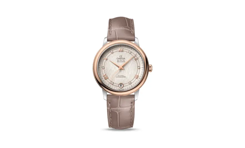 Omega De Ville Prestige Co-Axial 32.7 Stainless Steel / Red Gold / Vintage Silver Silk