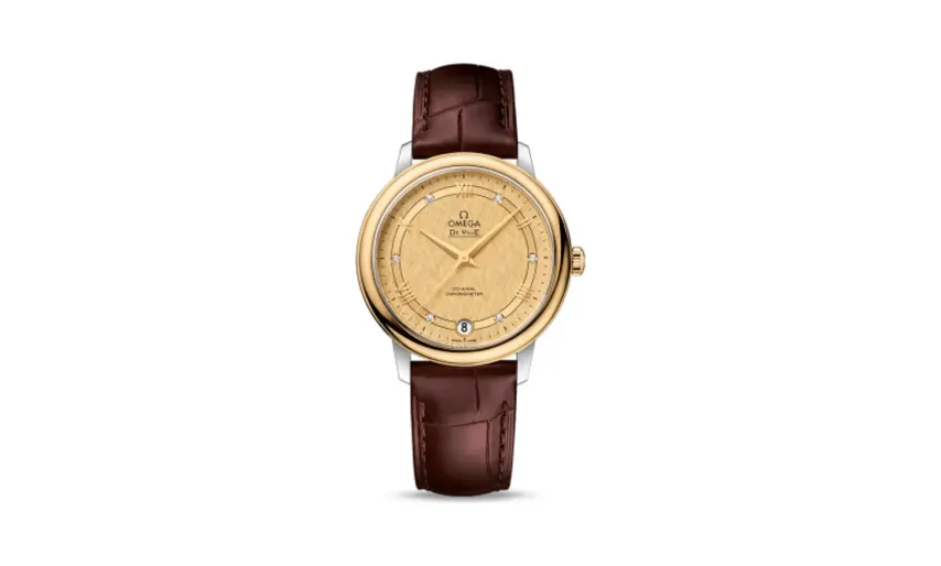 Omega De Ville Prestige Co-Axial 32.7 Stainless Steel / Yellow Gold / Vintage Champagne Silk