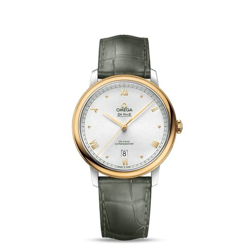 Omega De Ville Prestige Co-Axial 39.5 Stainless Steel / Yellow Gold / Silver Sunburst