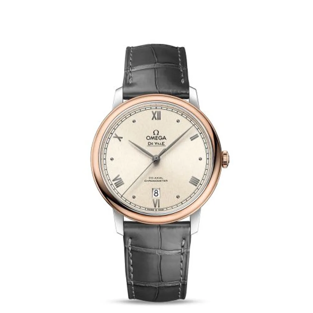 Omega De Ville Prestige Co-Axial 39.5 Stainless Steel / Red Gold / Pink Linen