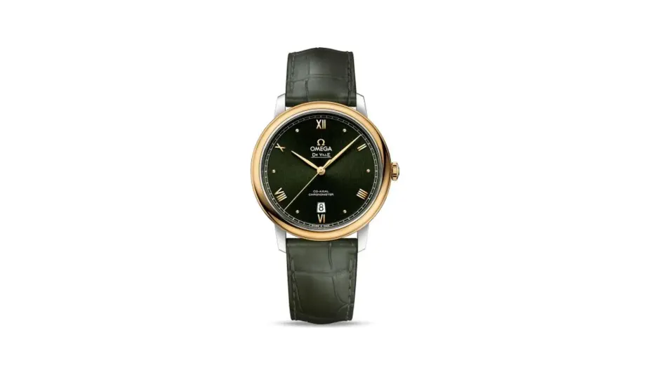 Omega De Ville Prestige Co-Axial 39.5 Stainless Steel / Yellow Gold / Green Sunburst
