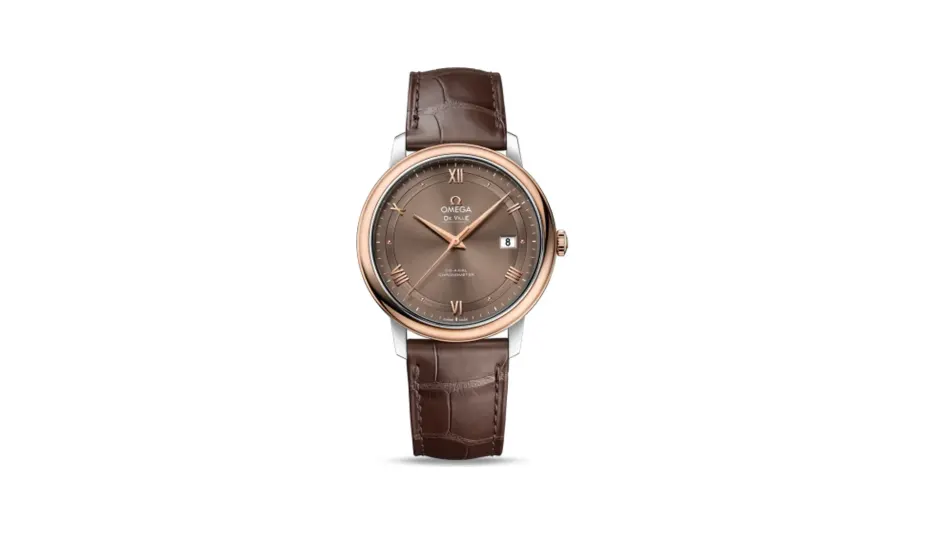 Omega De Ville Prestige Co-Axial 39.5 Stainless Steel / Red Gold / Vintage Brown
