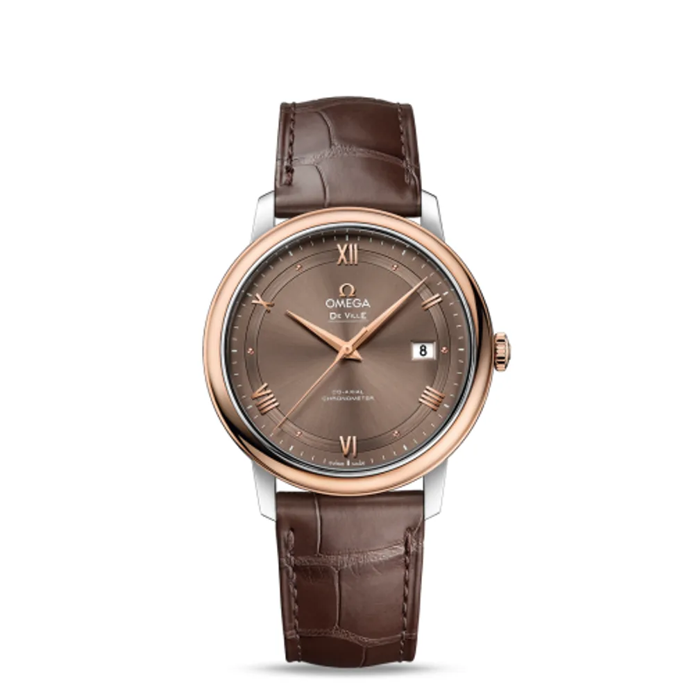 Omega De Ville Prestige Co-Axial 39.5 Stainless Steel / Red Gold / Vintage Brown