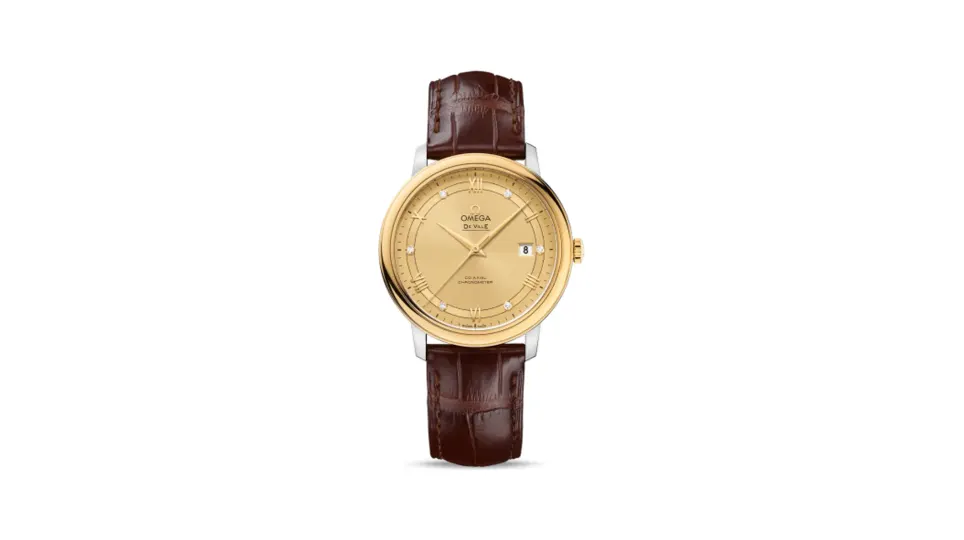 Omega De Ville Prestige Co-Axial 39.5 Stainless Steel / Yellow Gold / Vintage Champagne