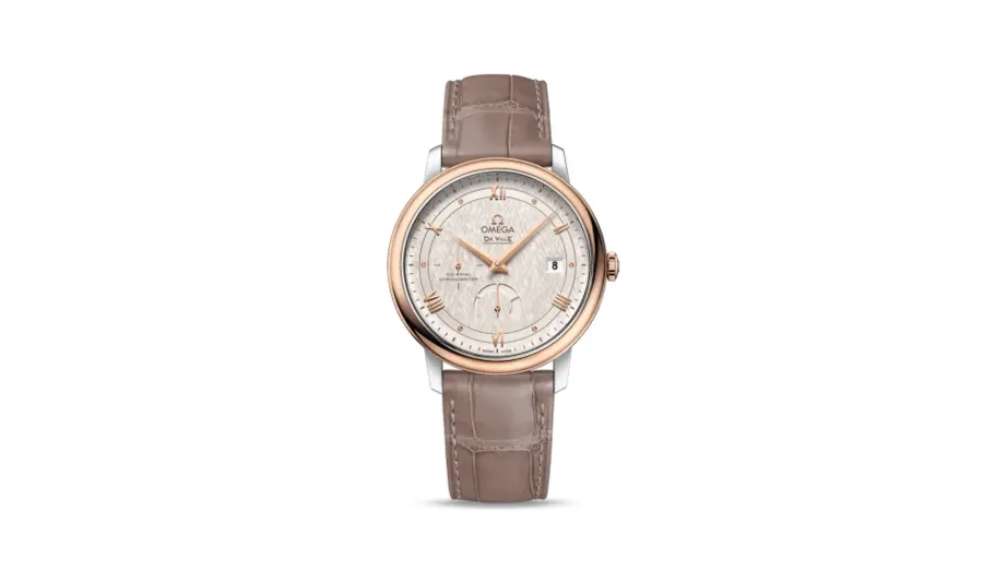 Omega De Ville Prestige Co-Axial 39.5 Power Reserve Stainless Steel / Red Gold / Vintage Silver Silk
