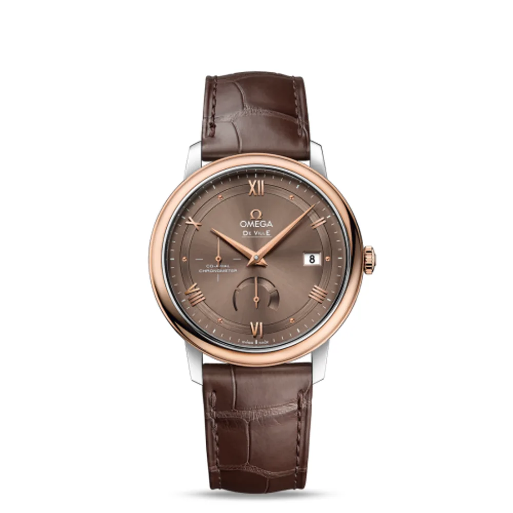 Omega De Ville Prestige Co-Axial 39.5 Power Reserve Stainless Steel / Red Gold / Vintage Brown