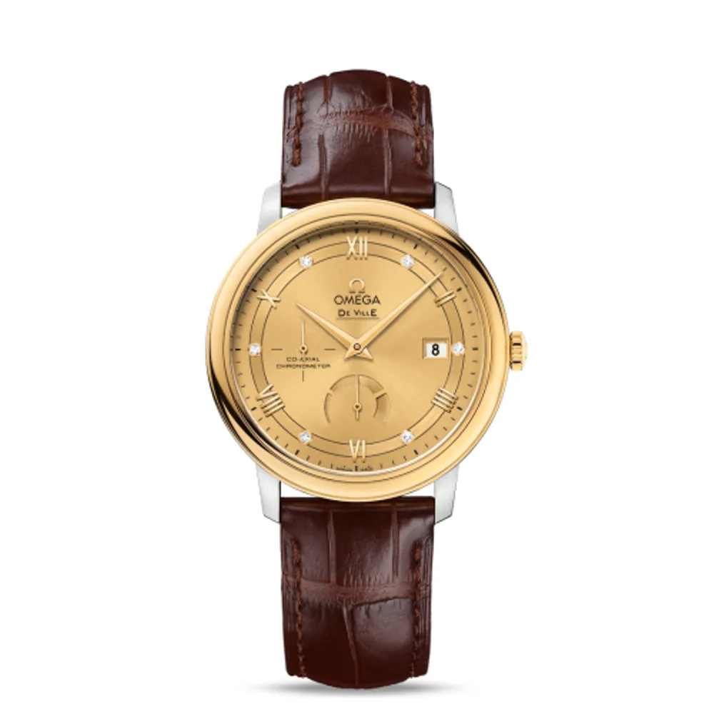 Omega De Ville Prestige Co-Axial 39.5 Power Reserve Stainless Steel / Yellow Gold / Vintage Champagne