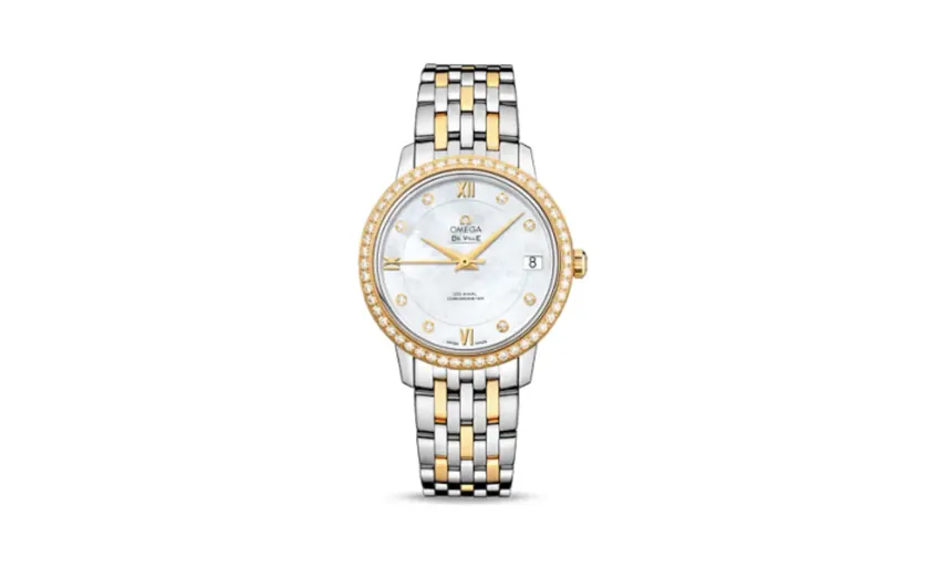Omega De Ville Prestige Co-Axial 32.7 Stainless Steel / Yellow Gold / Diamond / MOP / Bracelet