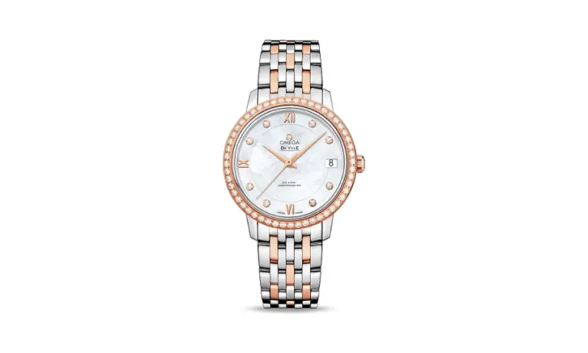 Omega De Ville Prestige Co-Axial 32.7 Stainless Steel / Red Gold / Diamond / MOP / Bracelet