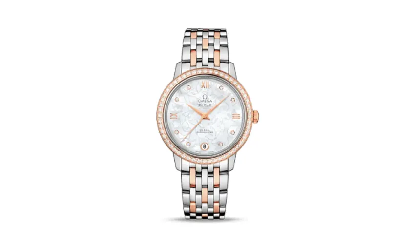 Omega De Ville Prestige Co-Axial 32.7 Stainless Steel / Red Gold / MOP Butterfly / Diamond / Bracelet