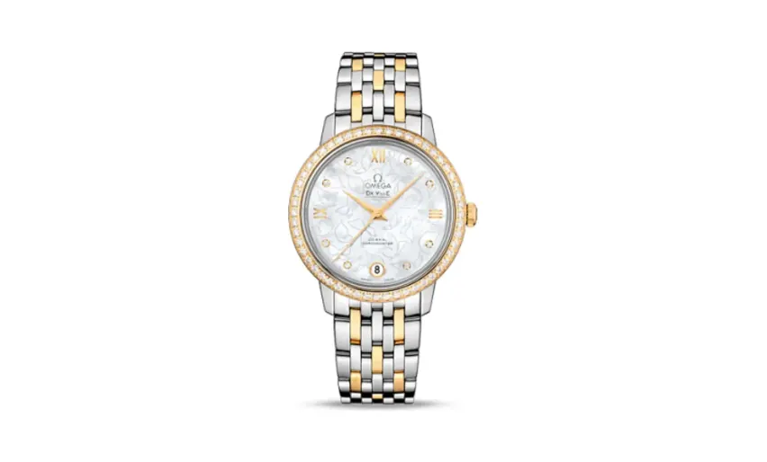 Omega De Ville Prestige Co-Axial 32.7 Stainless Steel / Yellow Gold / MOP Butterfly / Diamond / Bracelet