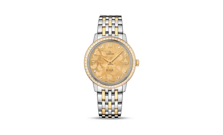 Omega De Ville Prestige Quartz 32.7 Butterfly Stainless Steel / Yellow Gold / Diamond / Bracelet
