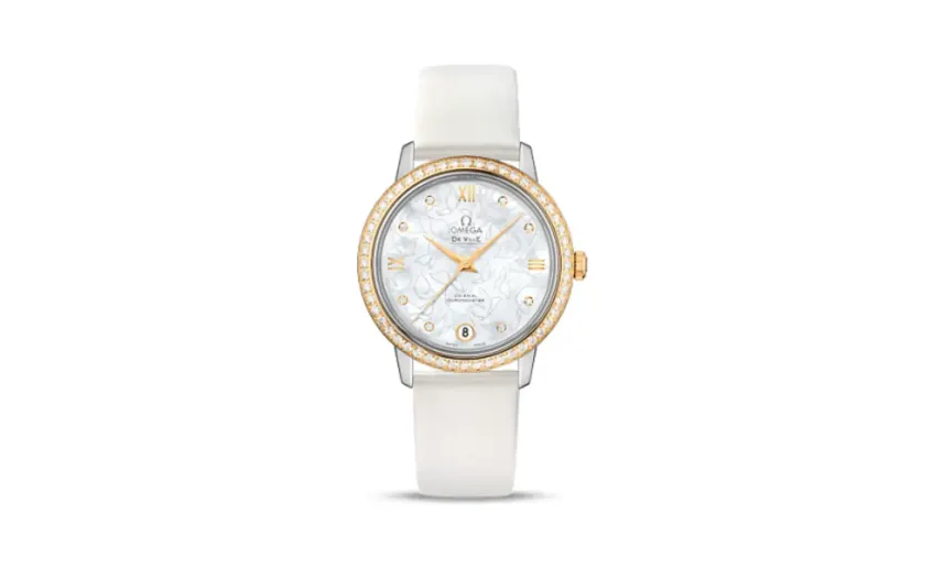 Omega De Ville Prestige Co-Axial 32.7 Stainless Steel / Yellow Gold / MOP Butterfly / Diamond