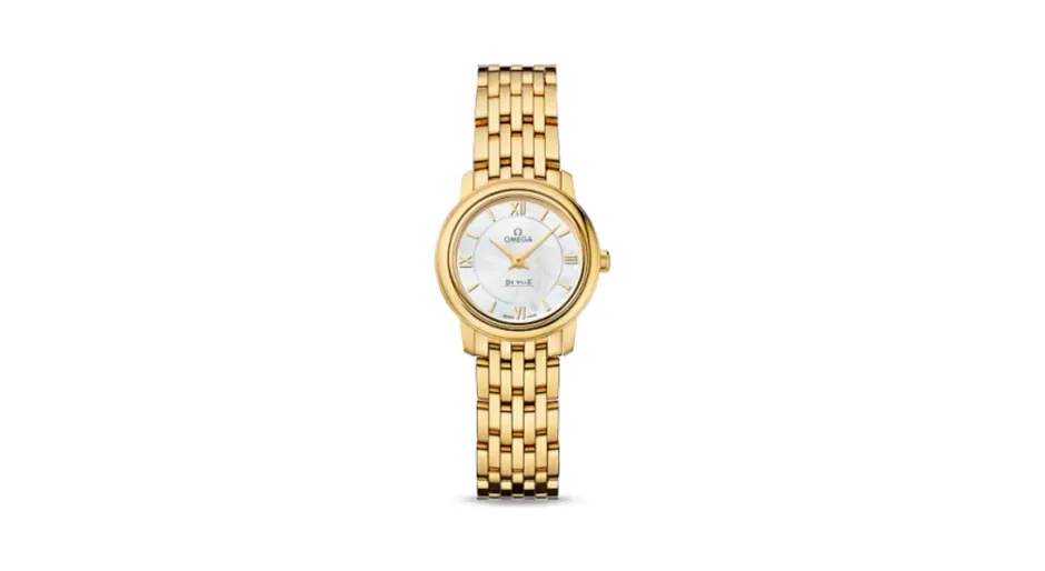 Omega De Ville Prestige Quartz 24.4 Yellow Gold / MOP / Bracelet