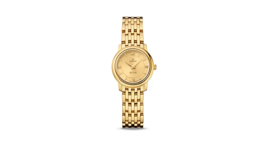 Omega De Ville Prestige Quartz 24.4 Yellow Gold / Champagne / Bracelet