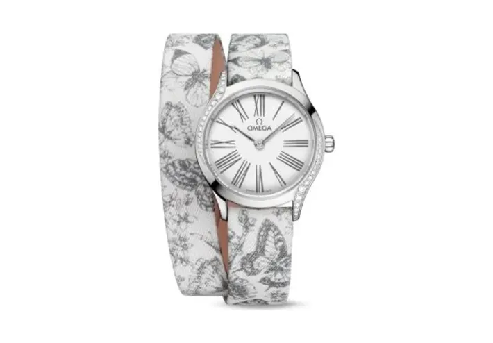 Omega Mini Trésor Quartz 26 Stainless Steel - Diamond / White - Grey / Toile de Jouy - Double Tour