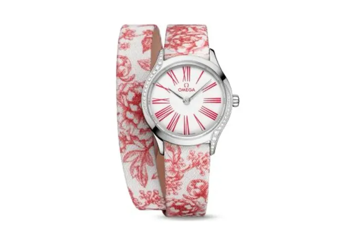 Omega Mini Trésor Quartz 26 Stainless Steel - Diamond / White - Rose / Toile de Jouy - Double Tour