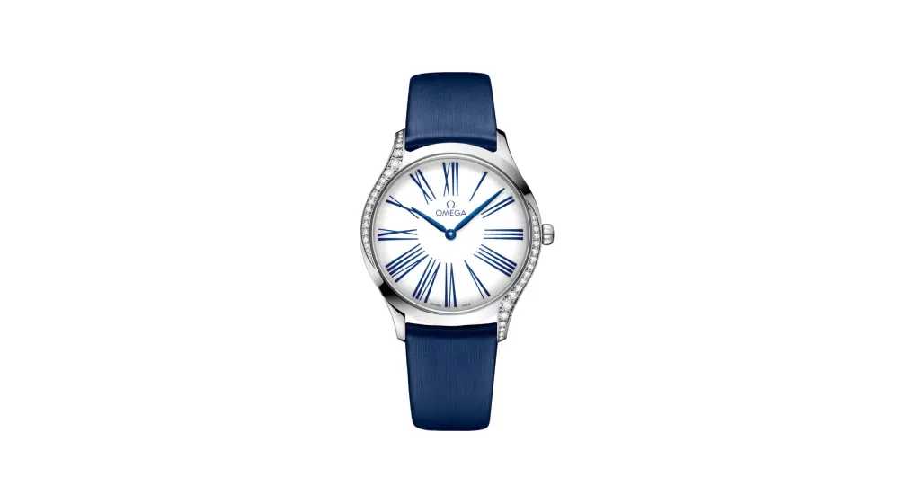 Omega De Ville Trésor 36 mm, steel on fabric strap