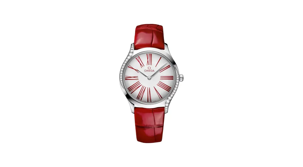 Omega De Ville Trésor 36 mm, steel on leather strap