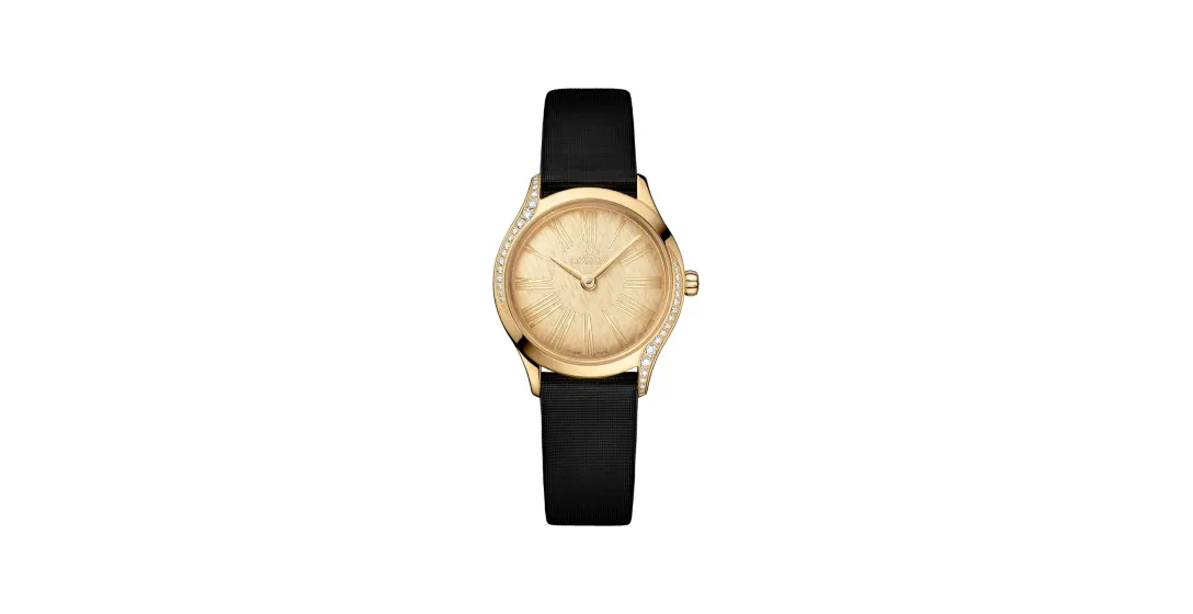 Omega De Ville Mini Trésor 26 mm, Moonshine™ gold on fabric strap