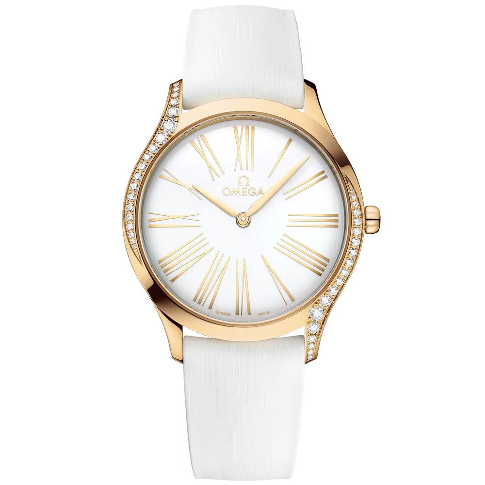 Omega De Ville Trésor 36 mm, Moonshine™ gold on rubber strap