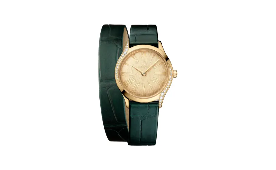 Omega De Ville Mini Trésor 26 mm, Moonshine™ gold on alligator