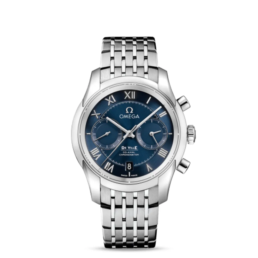 Omega De Ville Co-Axial 42 Chronograph Stainless Steel / Blue / Bracelet