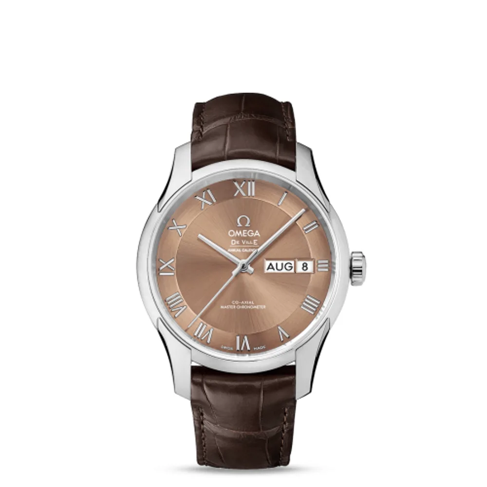 Omega De Ville Hour Vision Master Chronometer Annual Calendar Stainless Steel / Brown