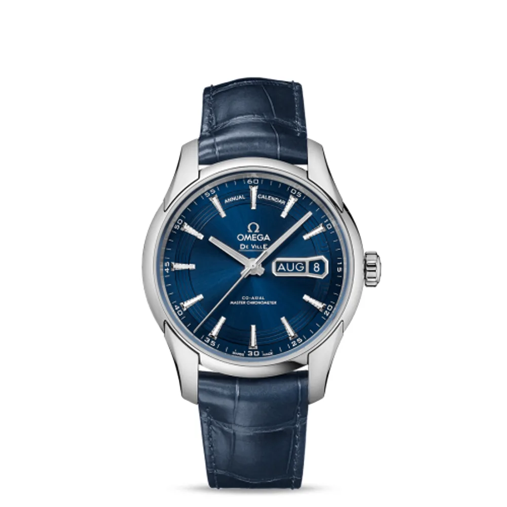 Omega De Ville Hour Vision Master Chronometer Annual Calendar Stainless Steel / Blue